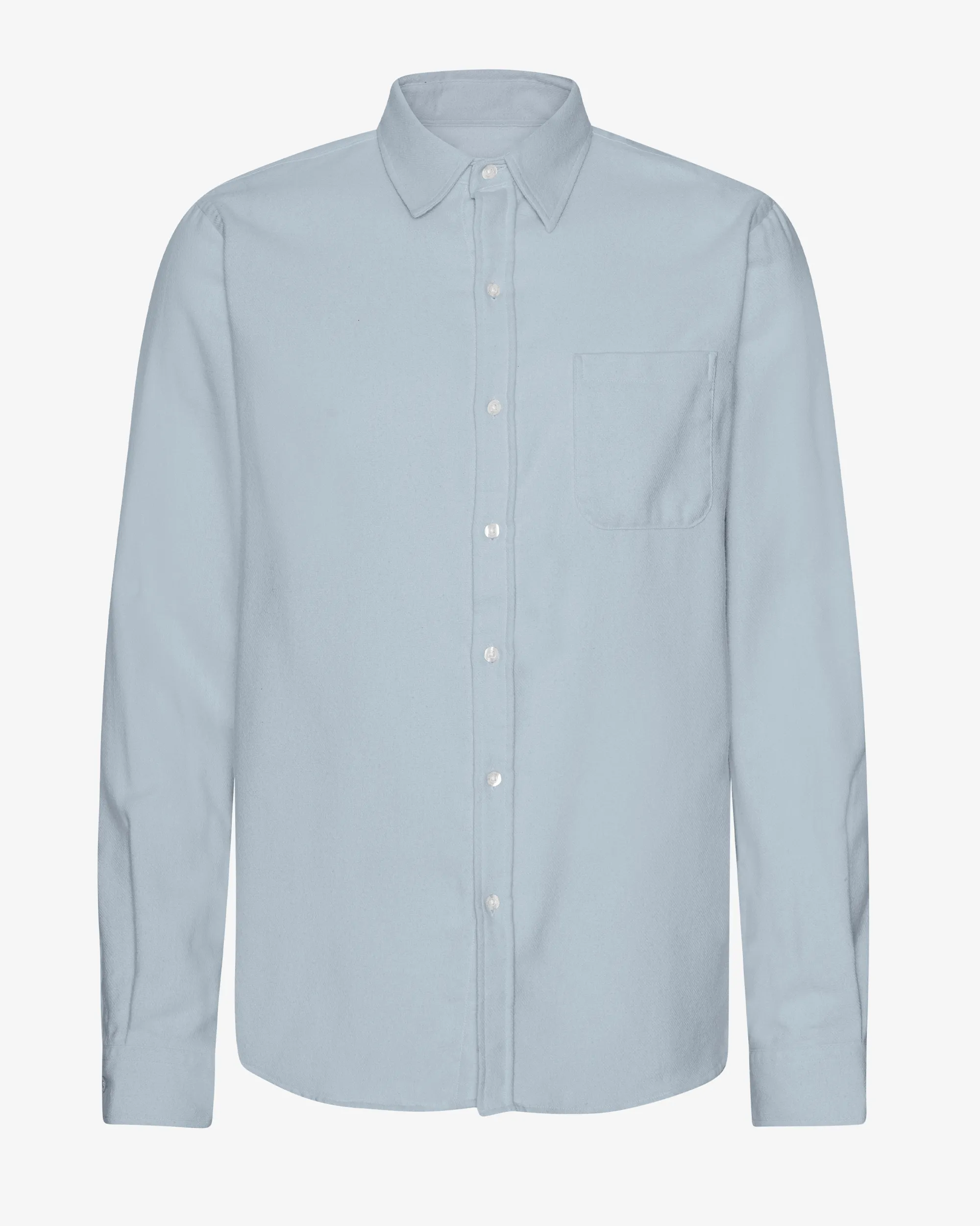 Organic Flannel Shirt - Steel Blue