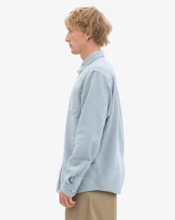 Organic Flannel Shirt - Steel Blue