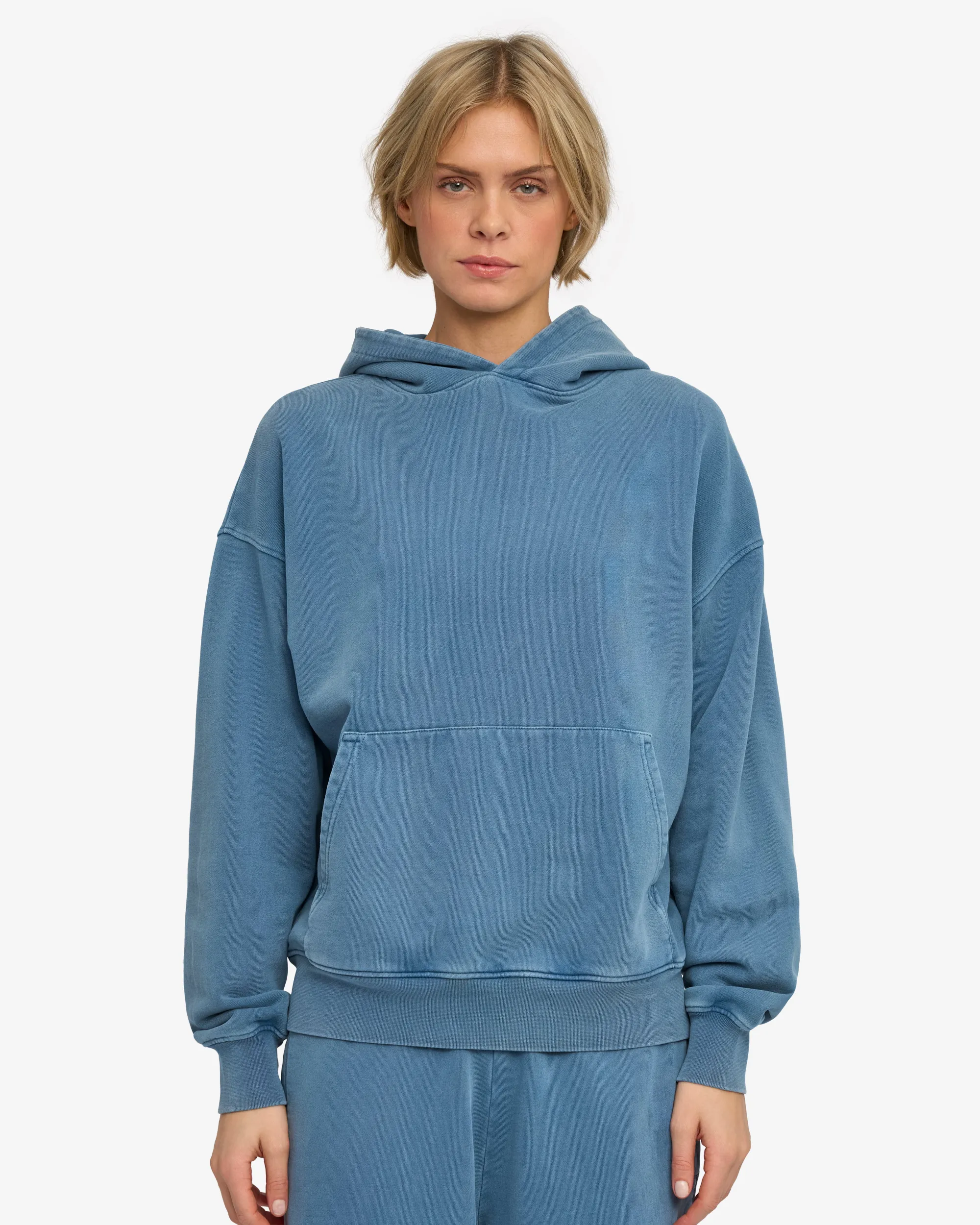 Organic Oversized Hood - Faded Indigo