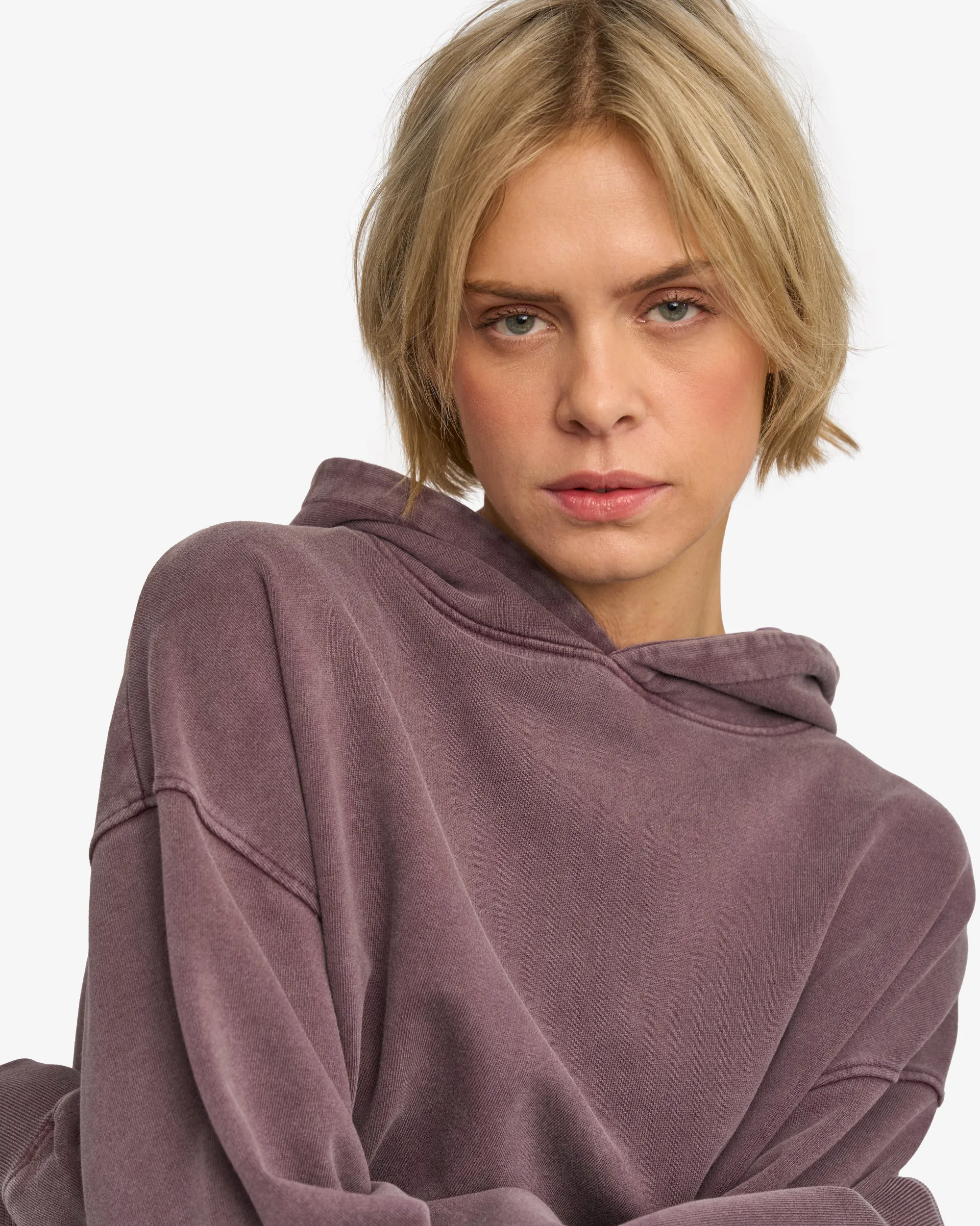 Organic Oversized Hood - Faded Grape