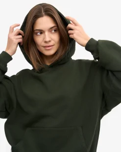 Organic Oversized Hood - Hunter Green