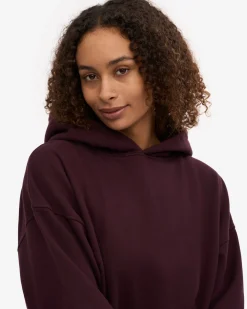 Organic Oversized Hood - Oxblood Red