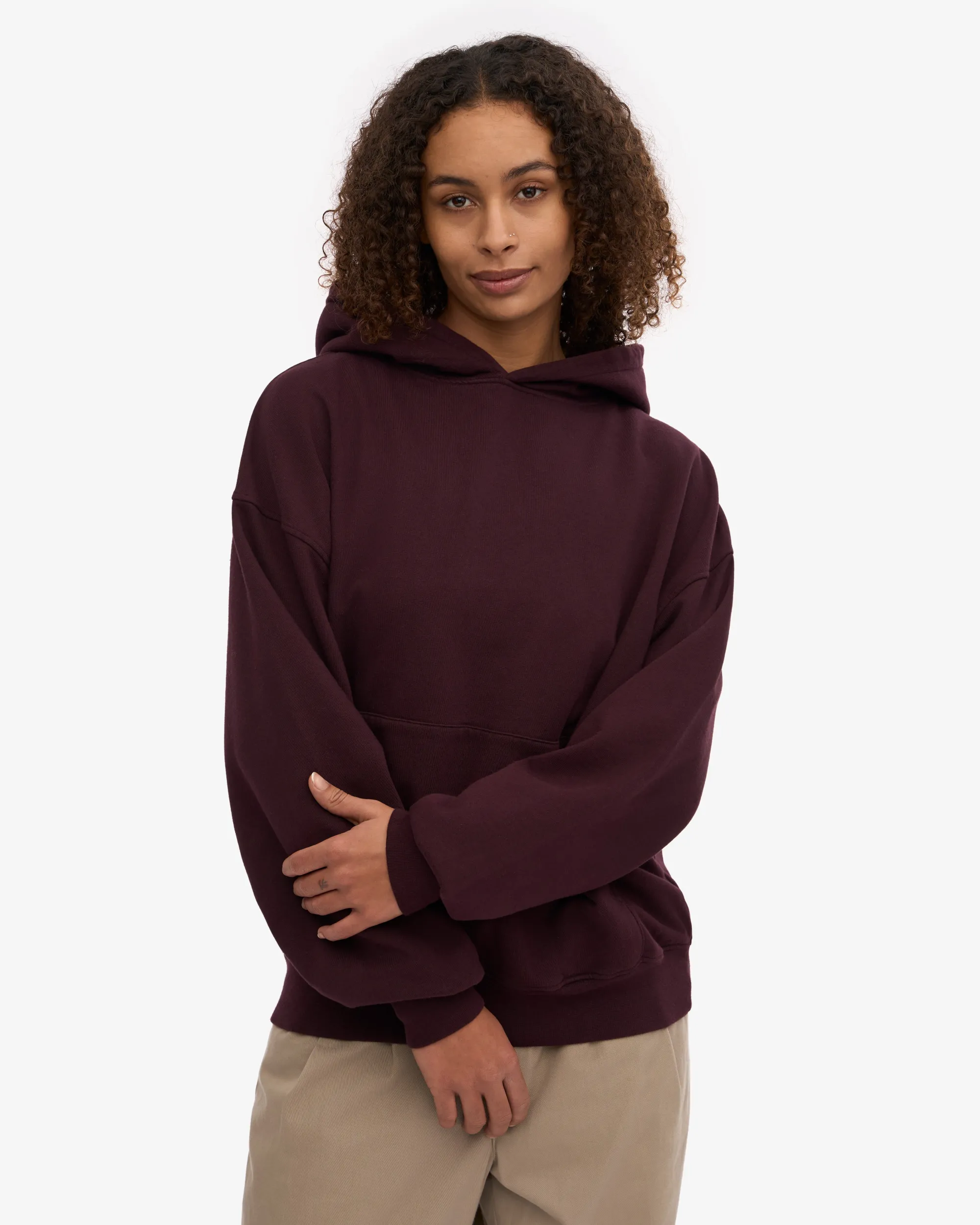 Organic Oversized Hood - Oxblood Red