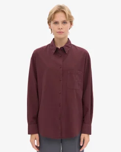 Organic Oversized Shirt - Oxblood Red