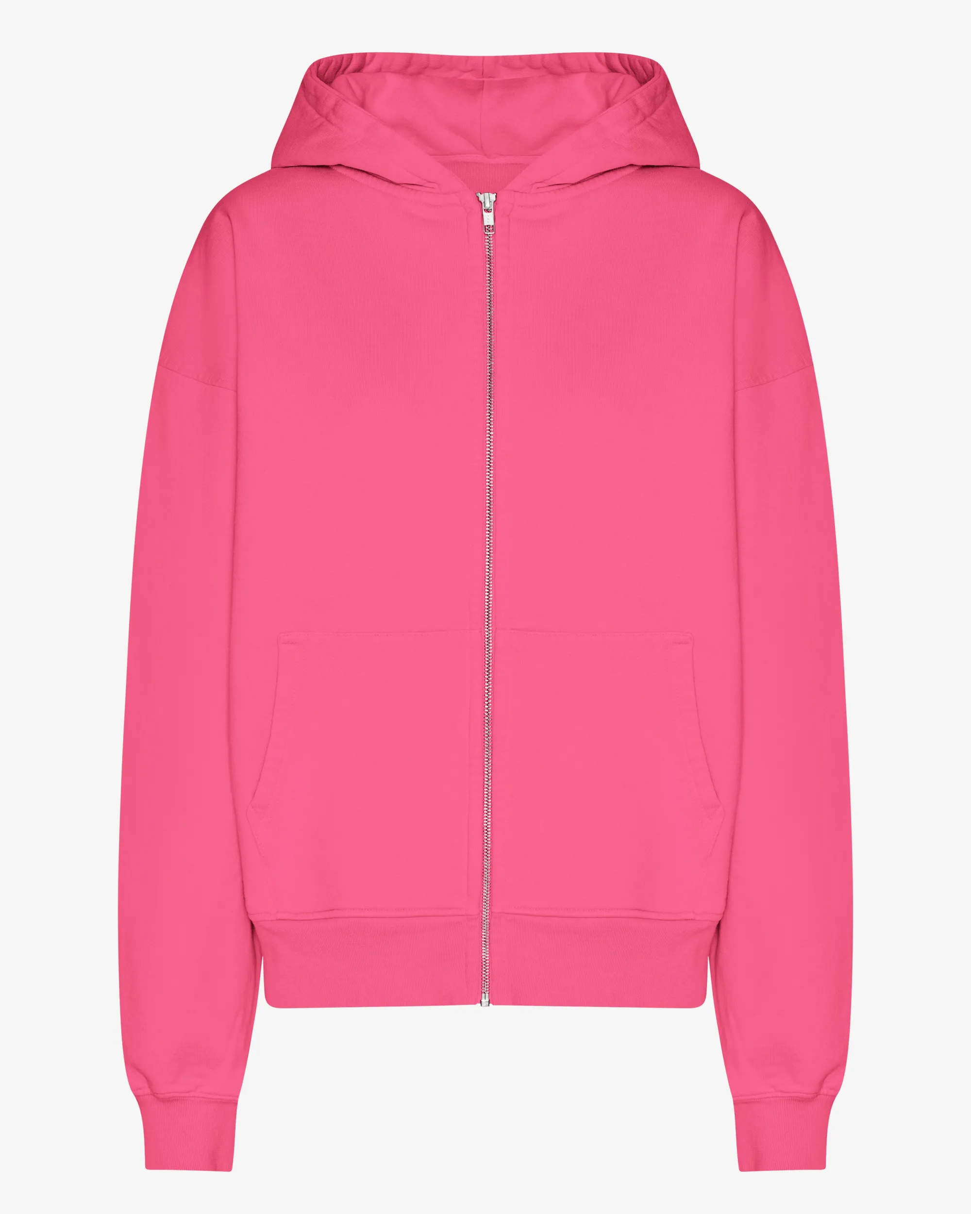 Organic Oversized Zip Hood - Bubblegum Pink
