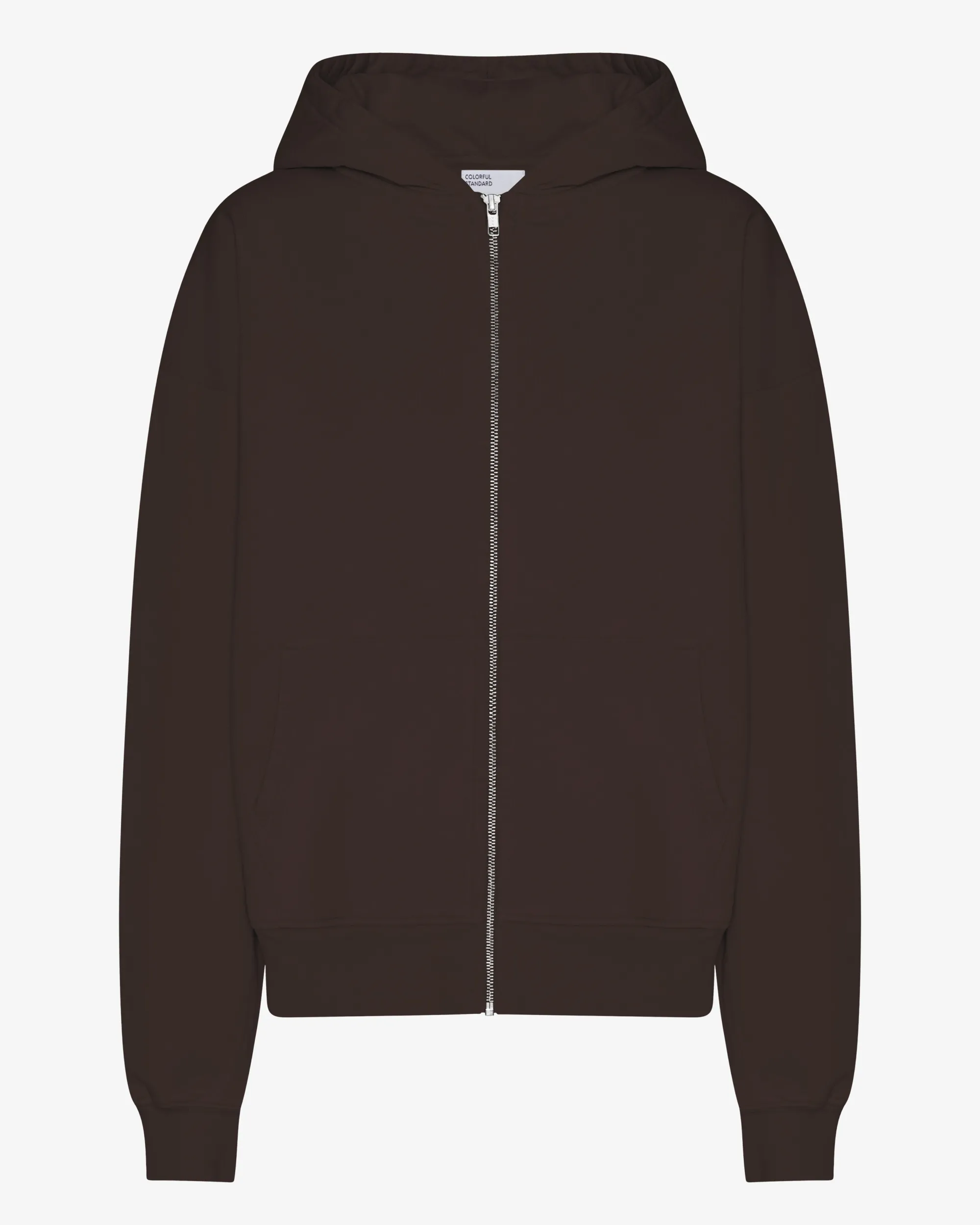 Organic Oversized Zip Hood - Coffee Brown