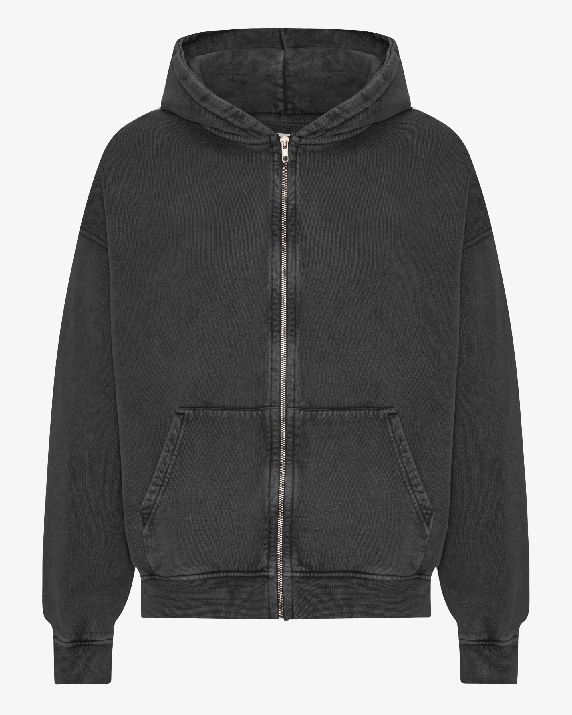 Organic Oversized Zip Hood - Faded Black