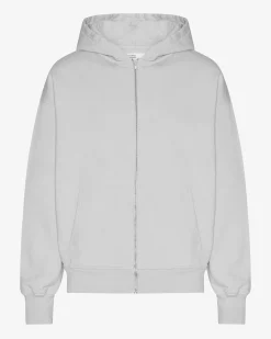 Organic Oversized Zip Hood - Faded Grey