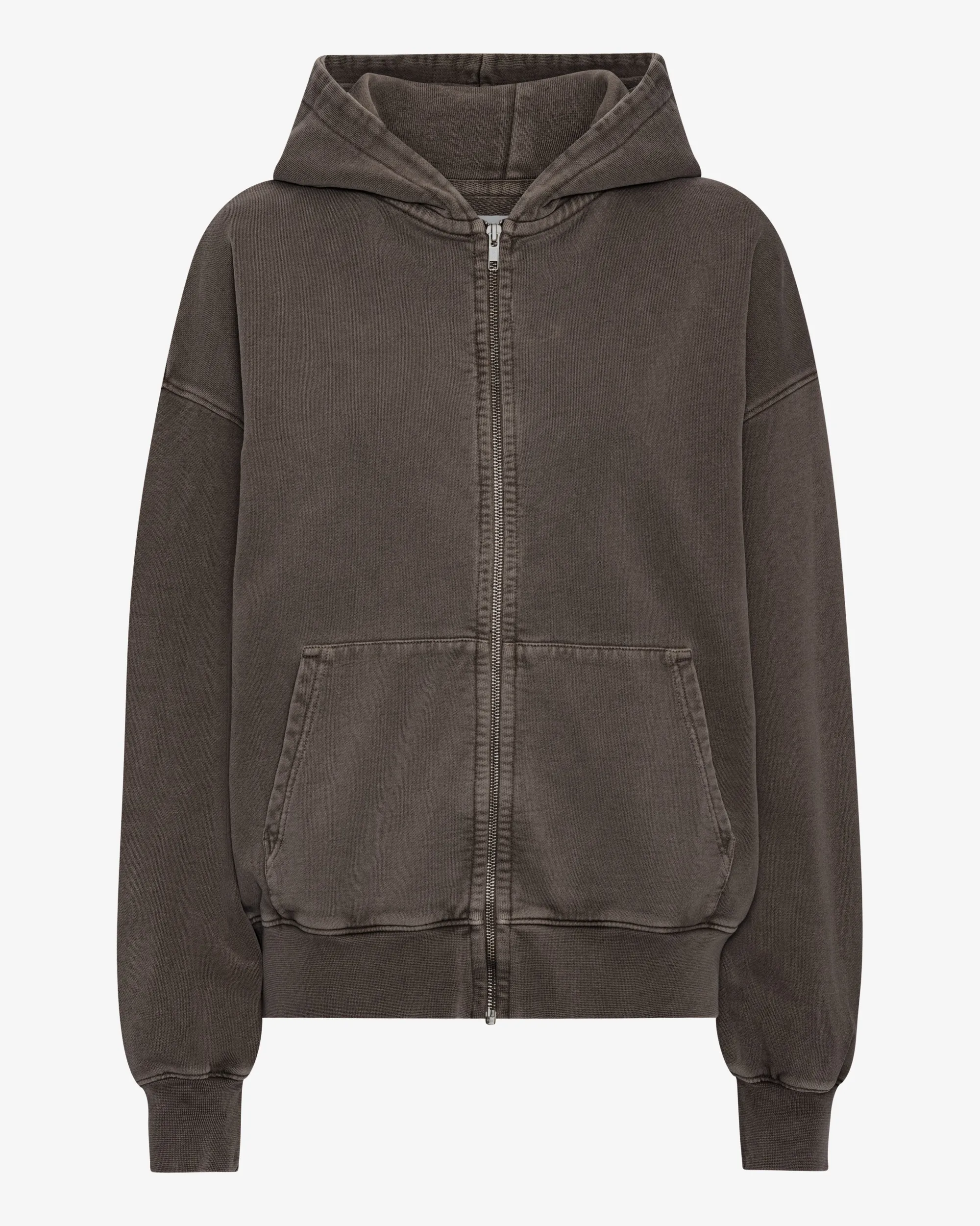 Organic Oversized Zip Hood - Faded Mud