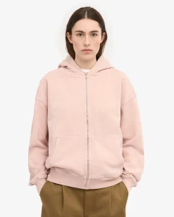 Organic Oversized Zip Hood - Faded Pink