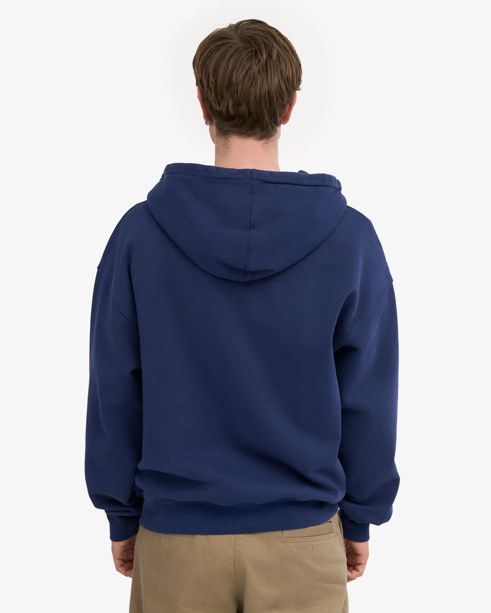 Organic Oversized Zip Hood - Marine Blue