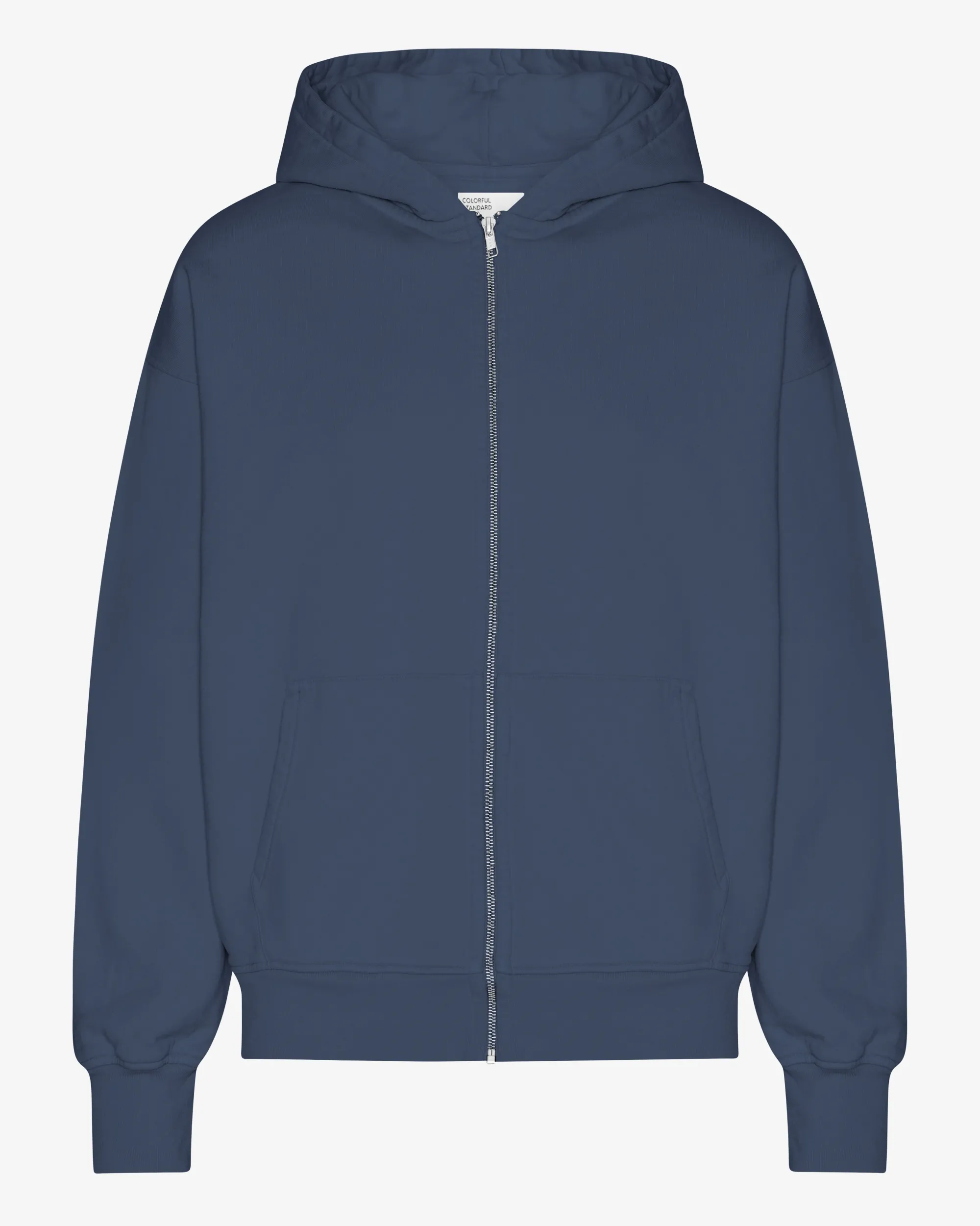 Organic Oversized Zip Hood - Petrol Blue