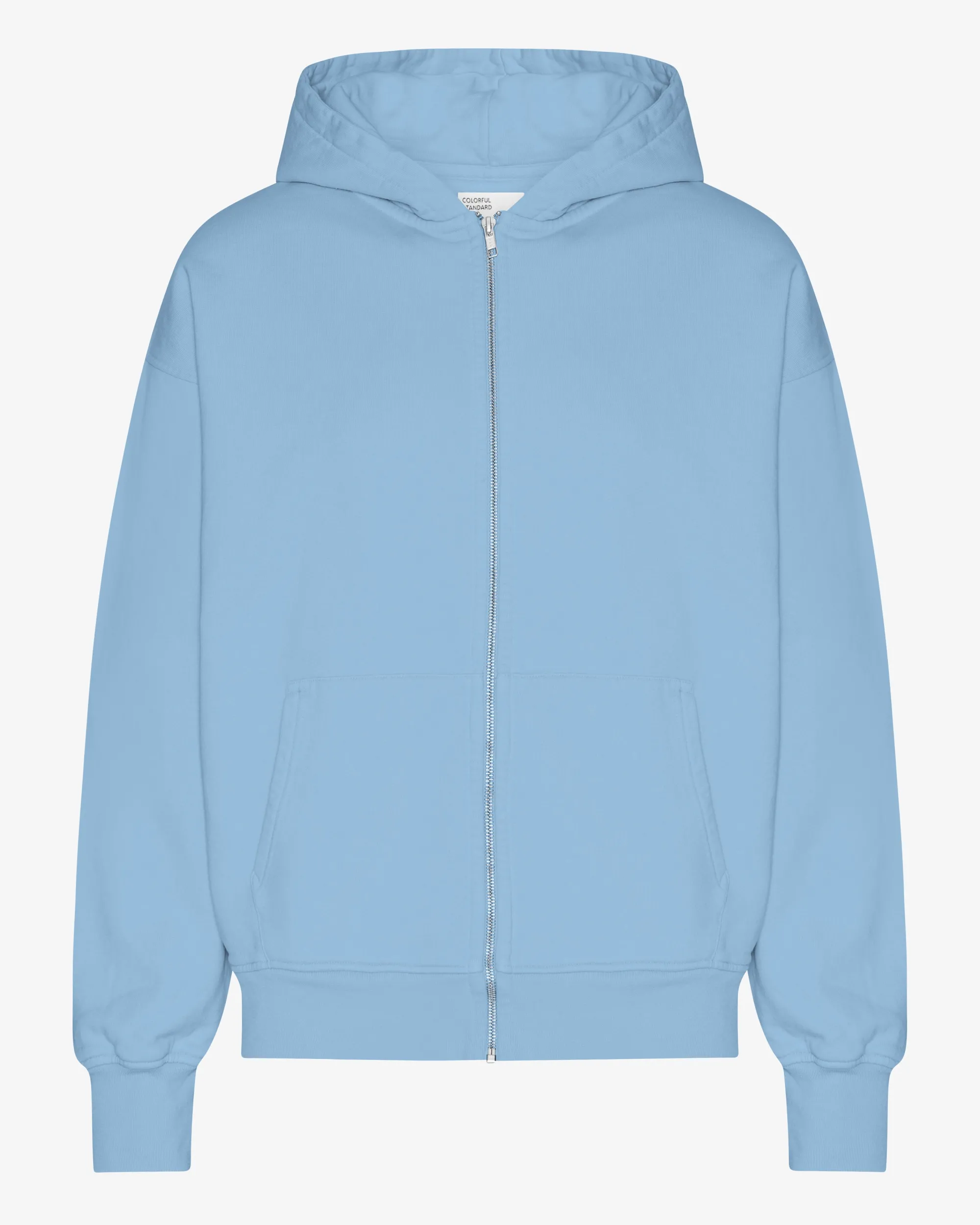 Organic Oversized Zip Hood - Seaside Blue