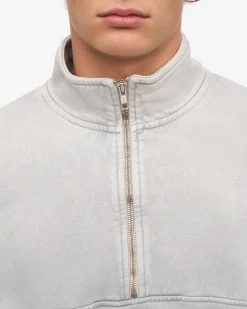 Organic Quarter Zip - Faded Grey