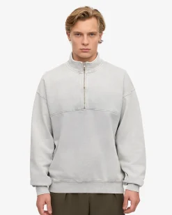 Organic Quarter Zip - Faded Grey