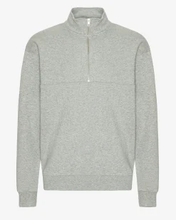Organic Quarter Zip - Heather Grey