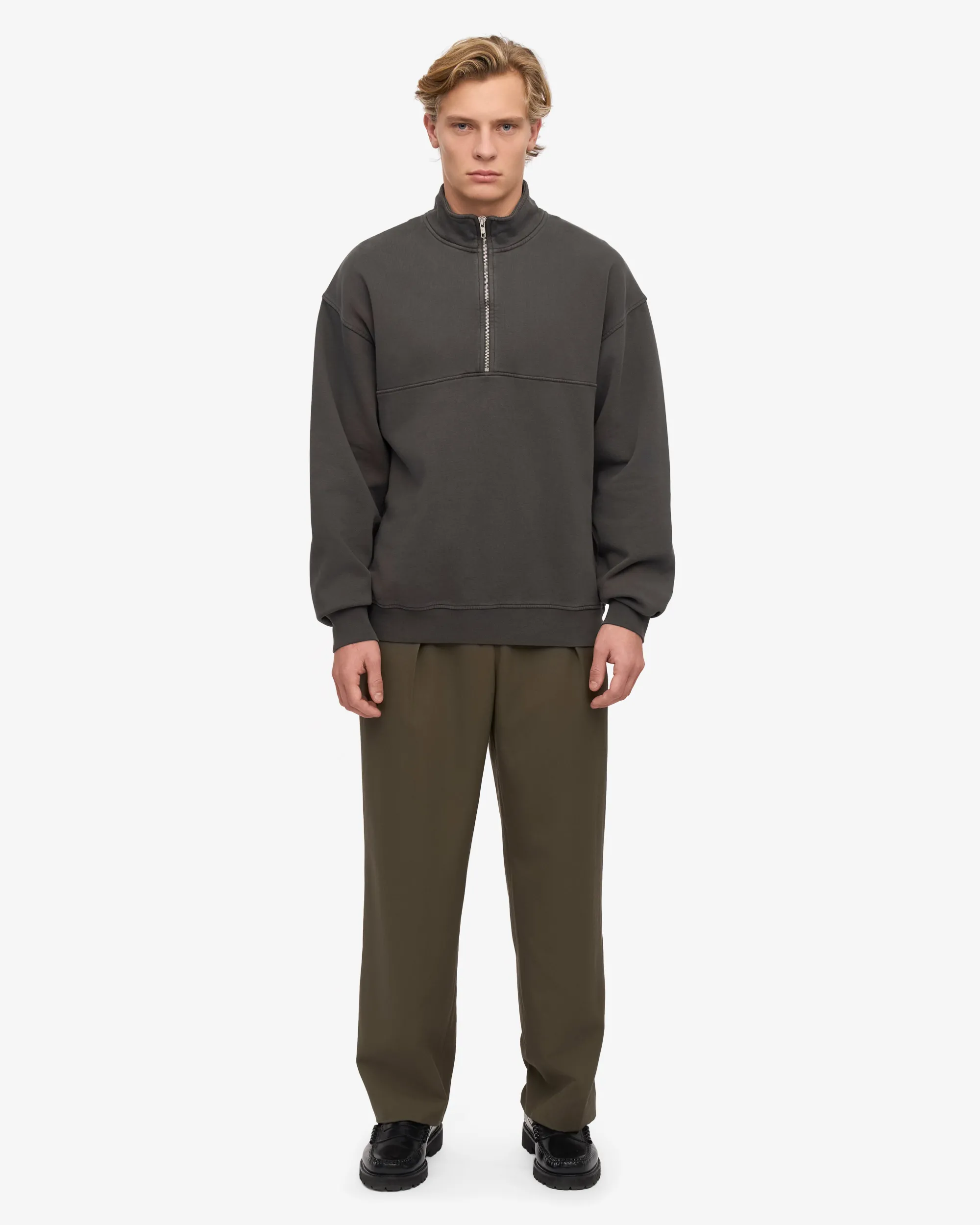 Organic Quarter Zip - Lava Grey