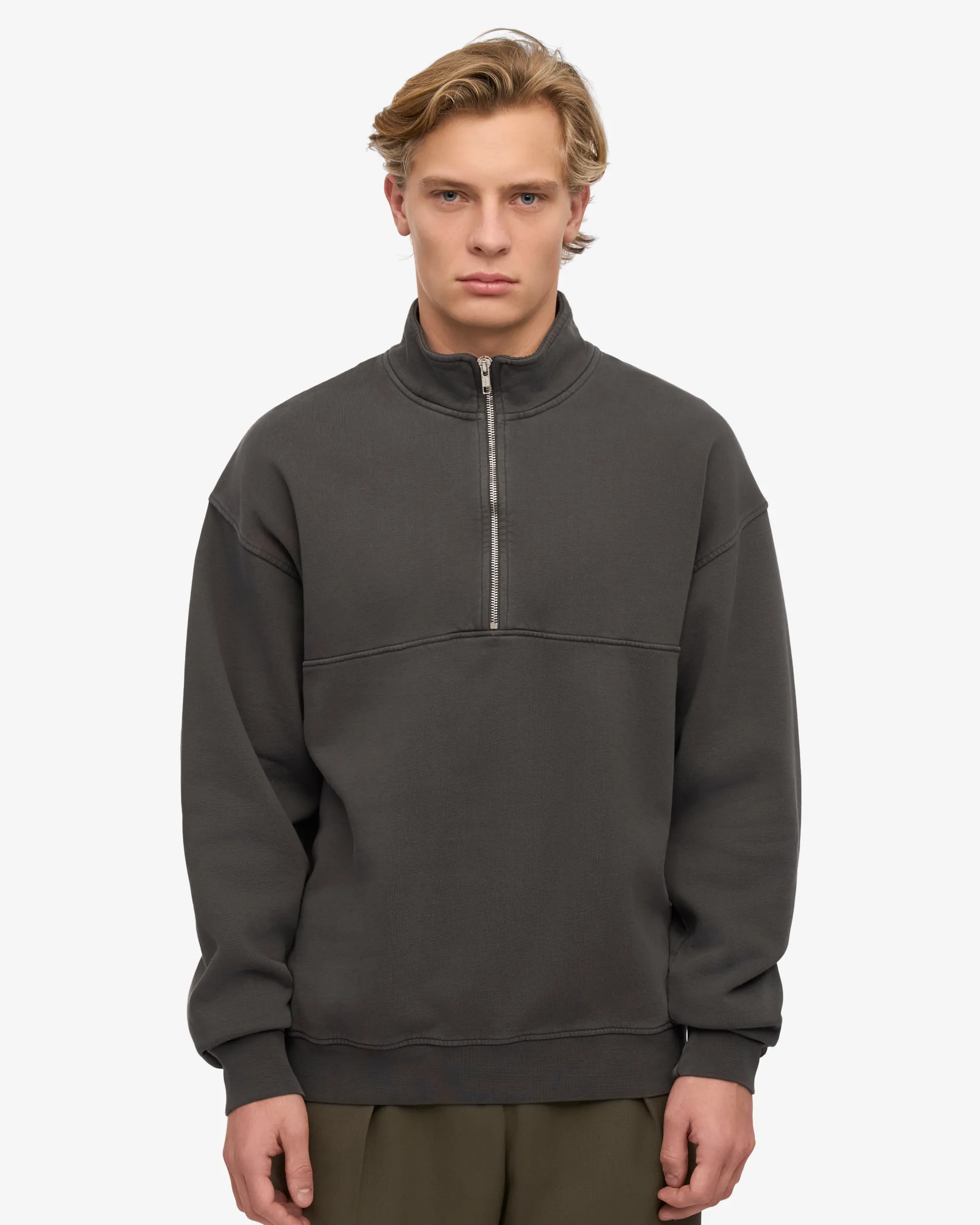 Organic Quarter Zip - Lava Grey