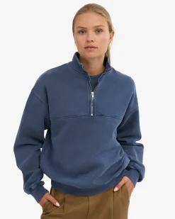 Organic Quarter Zip - Neptune Blue