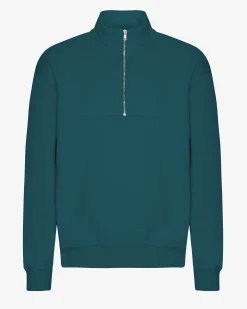 Organic Quarter Zip - Ocean Green