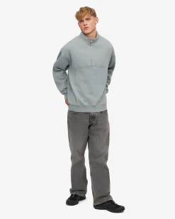 Organic Quarter Zip - Steel Blue