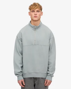 Organic Quarter Zip - Steel Blue