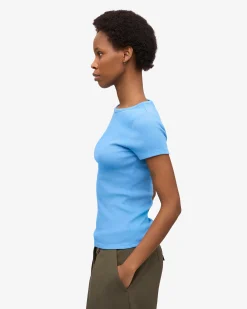 Organic Rib T-Shirt - Pacific Blue