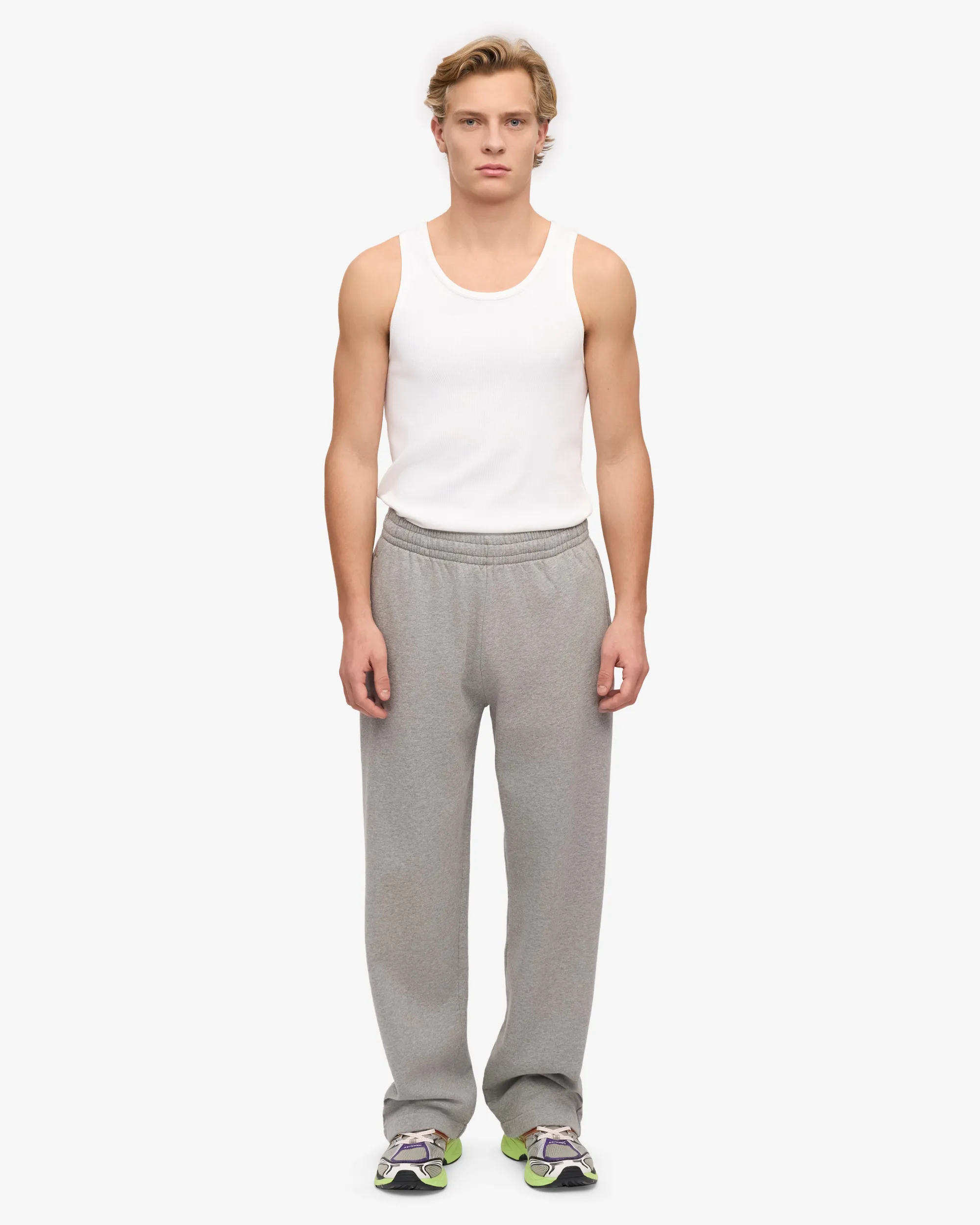 Organic Straight Leg Sweatpants - Heather Grey