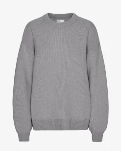 Oversized Merino Wool Crew - Heather Grey