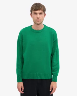 Oversized Merino Wool Crew - Kelly Green