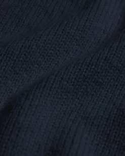 Oversized Merino Wool Crew - Navy Blue