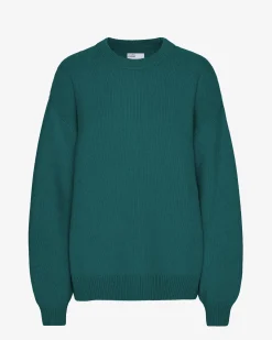 Oversized Merino Wool Crew - Ocean Green
