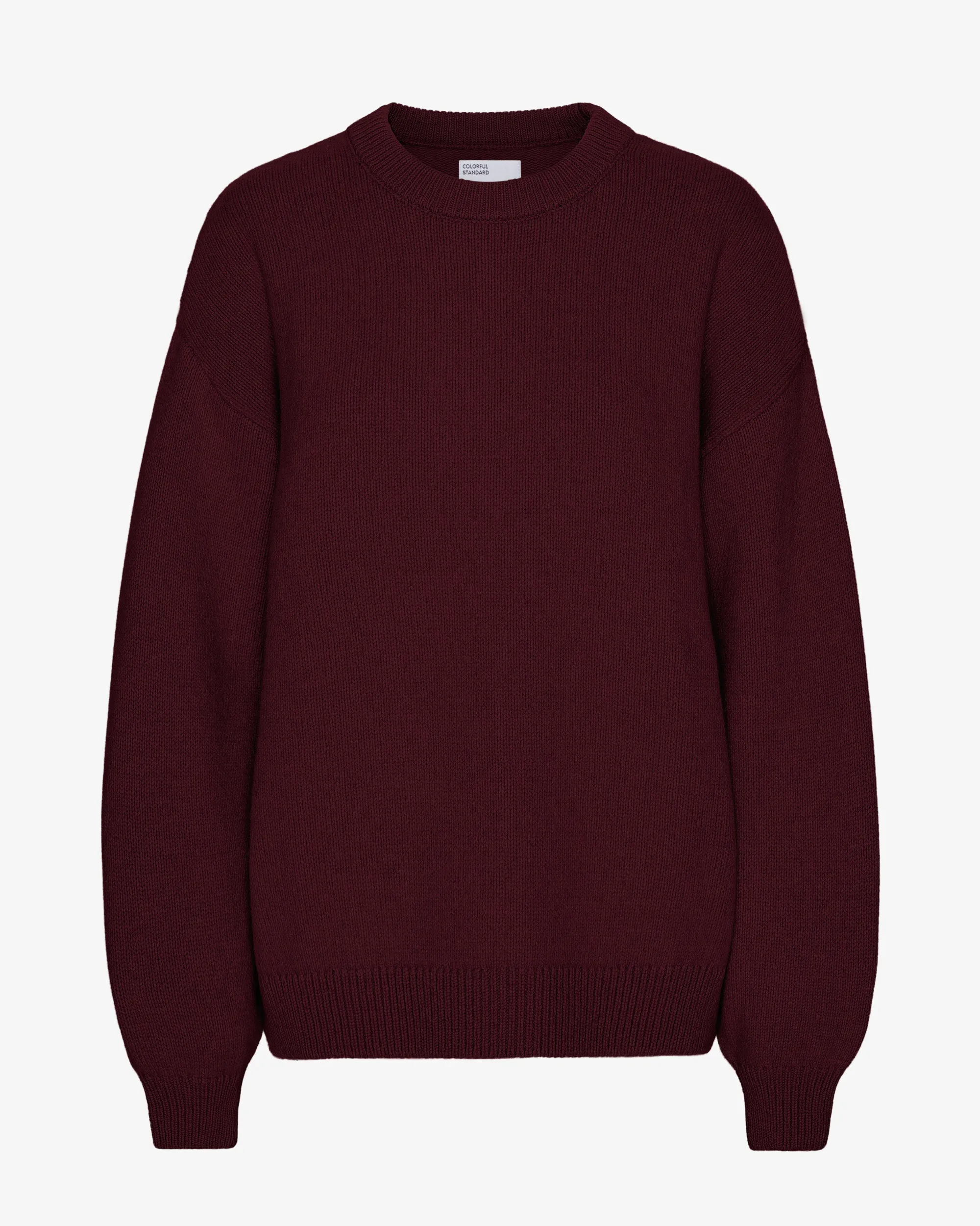 Oversized Merino Wool Crew - Oxblood Red