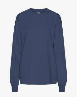 Oversized Organic LS T-Shirt - Petrol Blue