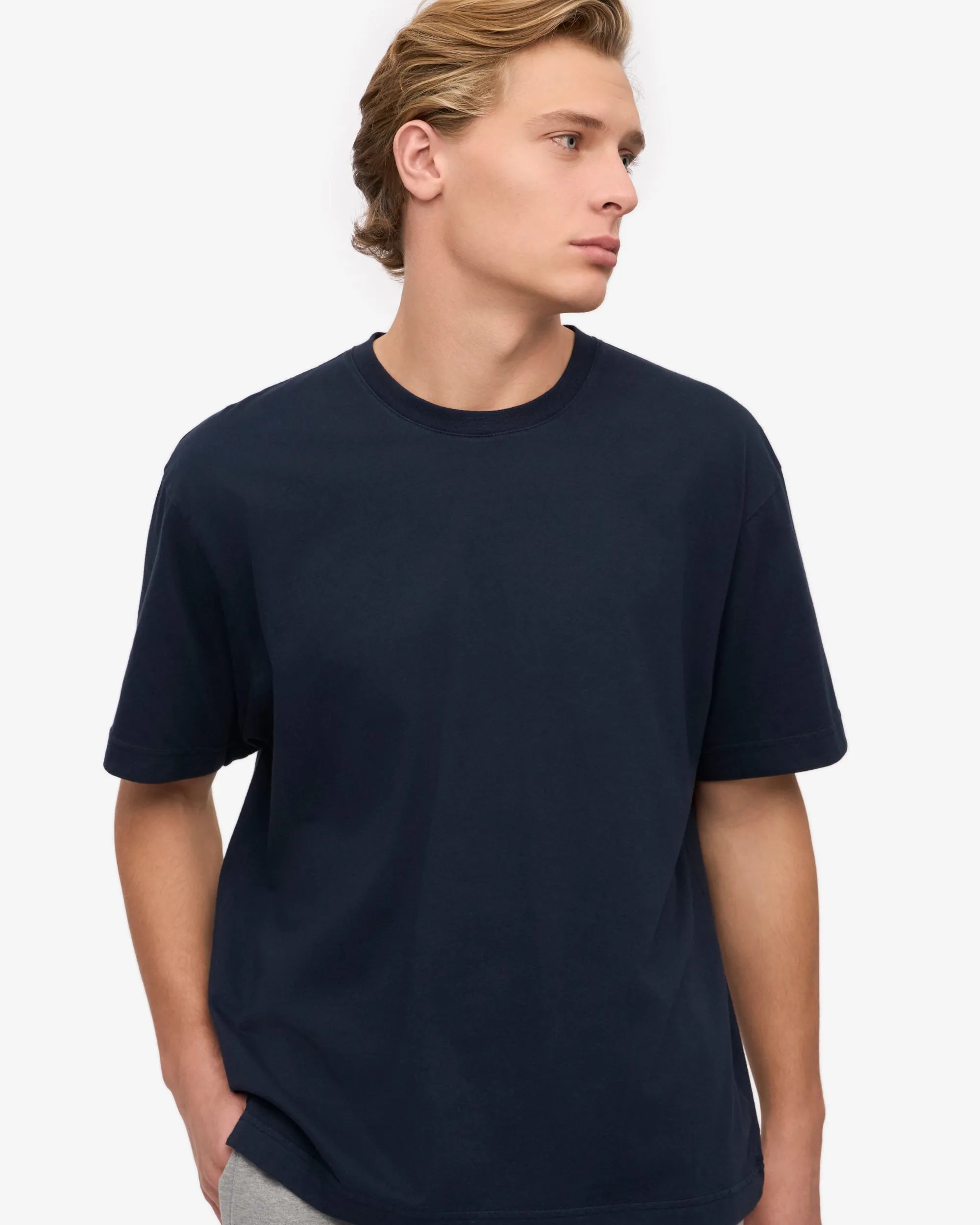 Oversized Organic T-Shirt - Navy Blue