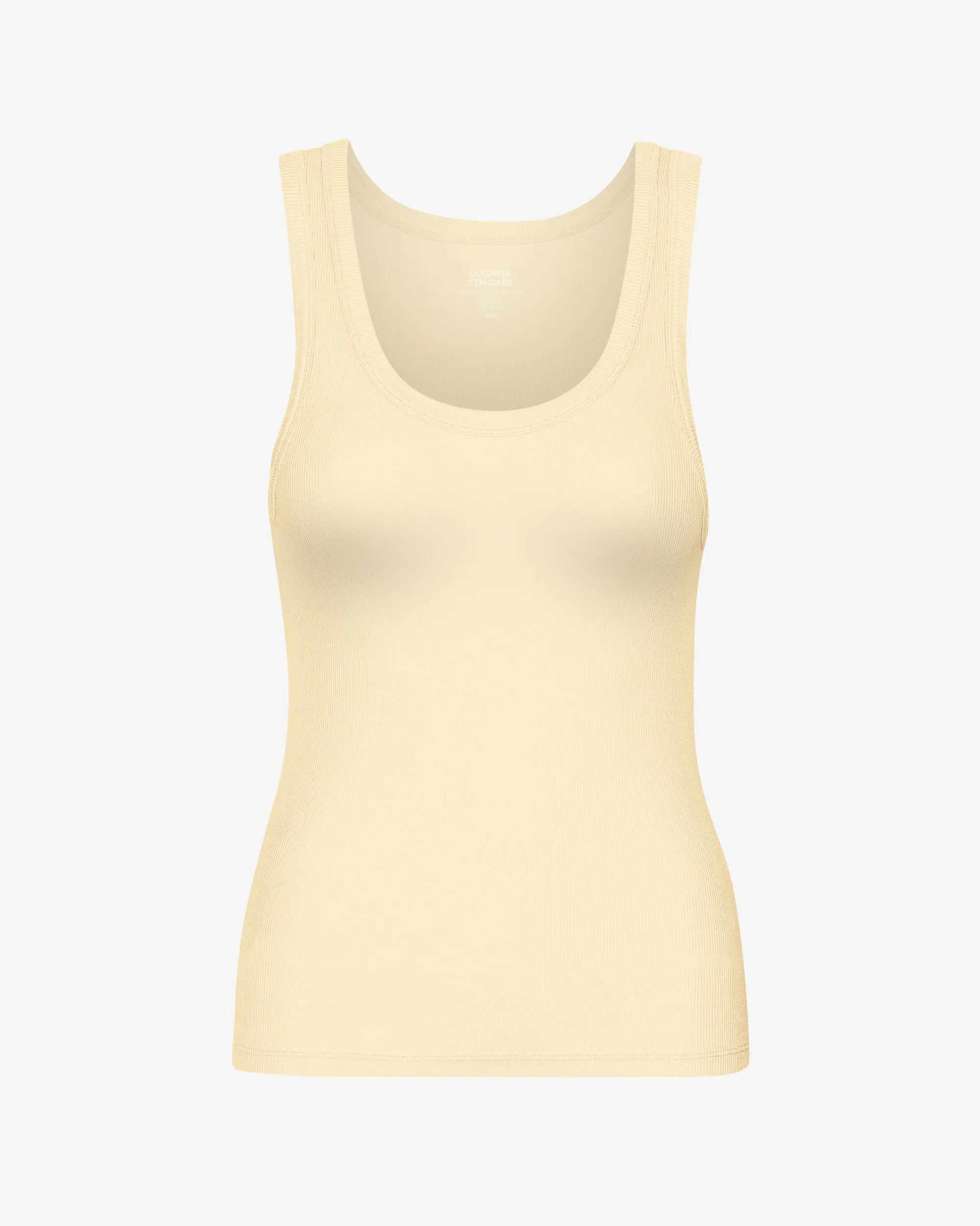 Women Organic Rib Tank Top - Soft Yellow